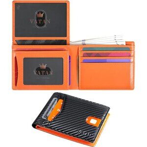 Wallet for Men, Mens Minimalist Wallet Credit Card Holder, Slim Leather